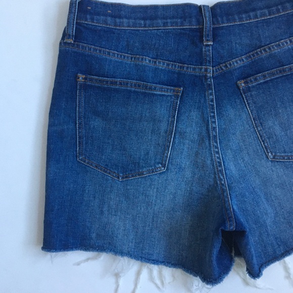 Madewell High Rise Blue Denim Jean Shorts Raw Hem Size 29 - Picture 5 of 16